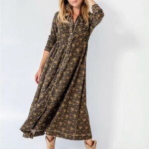 NATURAL LIFE Black Floral Maxi Dress